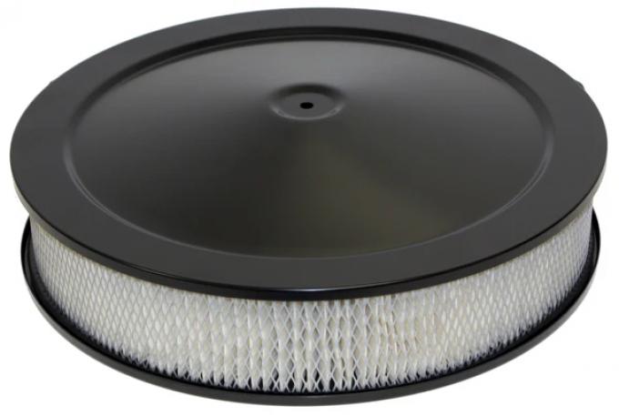 Steel Air Cleaner, Round Black, 14 X 3, Flat Base