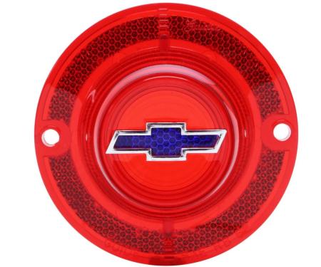 Trim Parts 1962 Chevrolet Full-Size Car Red Tail Light Lens W/Blue Bowtie and Trim, Each A2150F