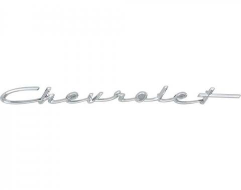 Chevy Dash Script Emblem, With Chevrolet Word, 150 & 210, 1957