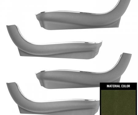 PUI Interiors 1966-1972 Chevelle/GTO/Cutlass/Skylark/Impala/Nova Drk Green Plastic Seat Skirts 69ASBB24