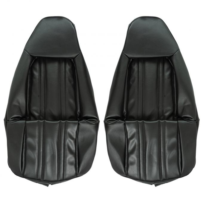 PUI Interiors 1973 Chevrolet Monte Carlo Black Front Swivel Bucket Seat Covers 73MS10U