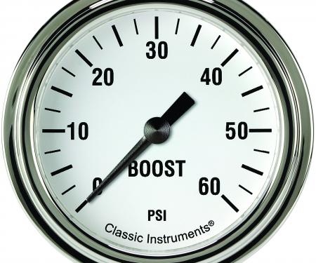 Classic Instruments White Hot 2 5/8" Boost Gauge, 60 Psi WH343SLF