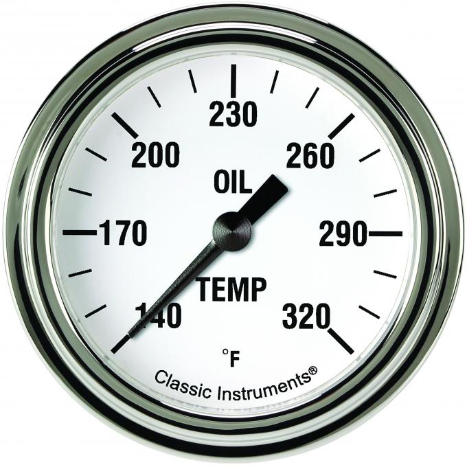 Classic Instruments White Hot 2 5/8" Oil Temperature Gauge WH328SLF