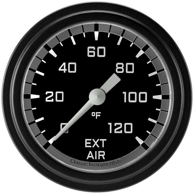 Classic Instruments Autocross Gray 2 5/8" Outside Air Temp. Gauge AX399GBLF