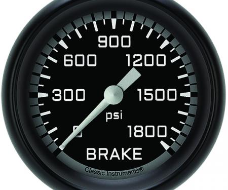 Classic Instruments Autocross Gray 2 5/8" Brake Pressure Gauge AX367GBPF