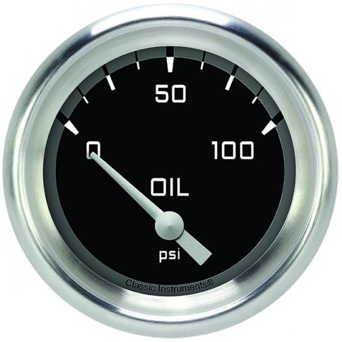 Classic Instruments Autocross Gray 2 5/8" Oil Pressure Gauge AX281GAPF