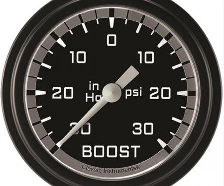 Classic Instruments Autocross Gray 2 5/8" Boost/Vacuum Gauge AX341GBLF