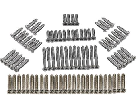 Chevy Interior Garnish Molding Trim Screw Set, 2-Door Wagon, 1955-1957