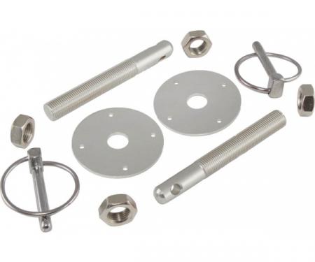 Aluminum Hood Pin Kit, Silver