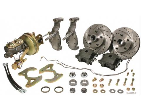 Full Size Chevy Front Drop Spindle Power Disc Brake Kit, 1958-1964