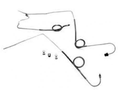 Full Size Chevy Front Prebent Brake Line Set, Stainless Steel, For Drop Spindle Kit, 1958-1964