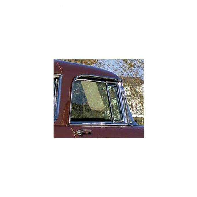 Chevy Installed Side Glass Set, With Frames, Date Coded, Clear, Nomad, 1955-1957