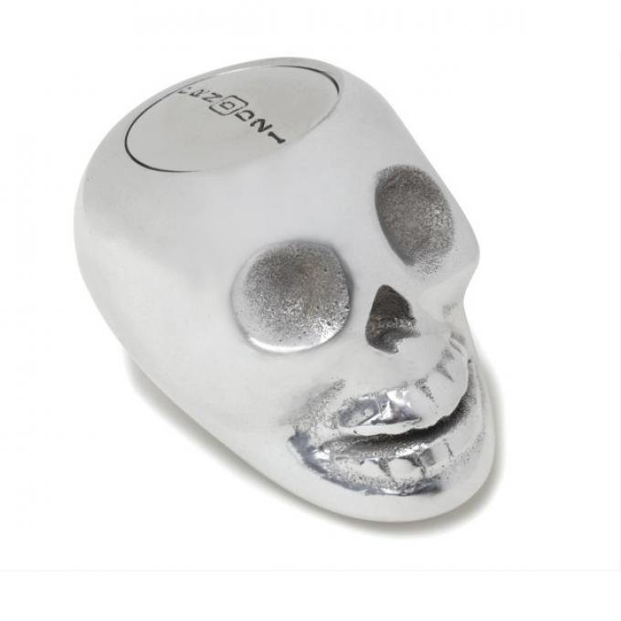 Shift Knob, Lokar, Polished Aluminum Skull, 4-Speed, for GM 700R4/200R4/4L80/4L80E/4L60/4L60E  Automatic Transmission