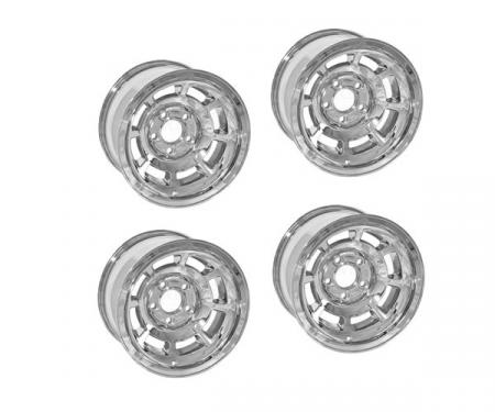 Corvette-Style Reproduction Polished Aluminum Wheel Set, 1955-1957