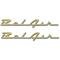 Chevy Rear Quarter Panel Scripts, Bel Air, Show Correct, Bronze Gold, 1957