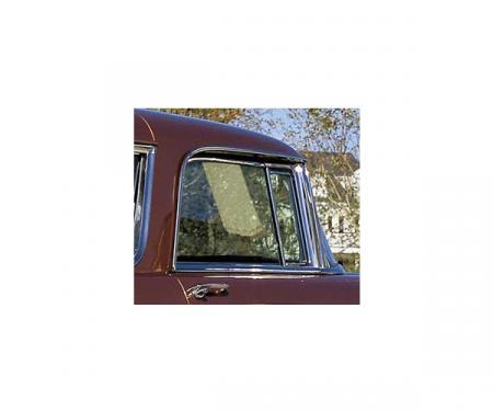 Chevy Installed Side Glass Set, With Frames, Date Coded, Clear, Nomad, 1955-1957