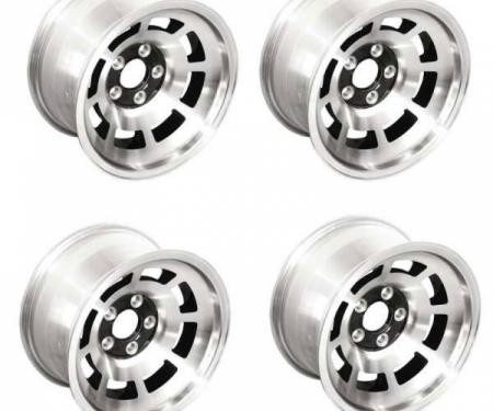 Corvette-Style Reproduction Aluminum Wheel Set With Black Center, 1958-1985