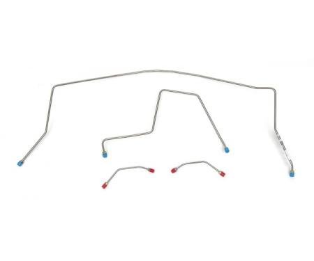 Full Size Chevy Front Brake Line Set, Power, Stainless Steel, 1962-1964