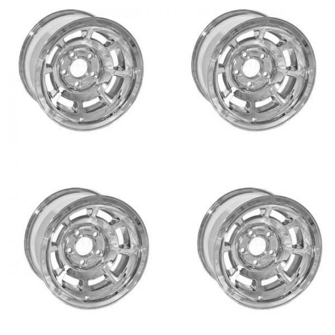 Corvette-Style Chrome Reproduction Aluminum Wheel Set, 1958-1985