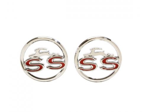 Trim Parts 63 Impala SS Rear Quarter Emblem, SS, Pair 2252