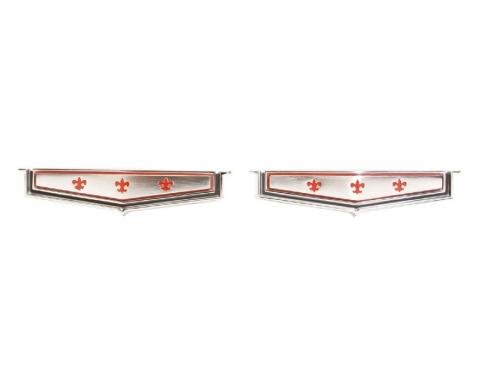 Trim Parts 65-66 Caprice Rear Roof Panel Emblem, Pair 2475