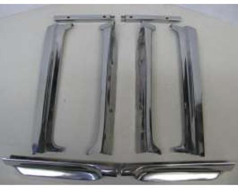 Chevy Vent Window Area Stainless Steel Molding Set, Used, Convertible, 1955