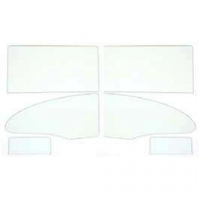 Chevy Side Glass Set, Clear, 2-Door Hardtop, 1955-1957