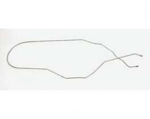 Chevy Brake Line, Long, Front To Rear, Stainless Steel, With Single Exhaust, 1956-1957