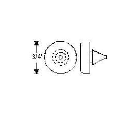 Chevy Rubber Bumper, Upper Hinge Pillar, Door, 1949-1954