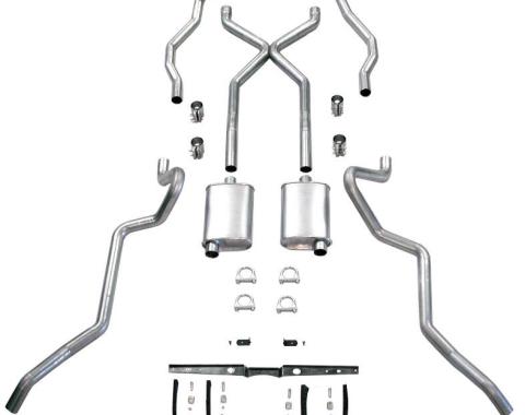 Chevy SCR "X" Turbo Performance Dual 2-1/2" Exhaust System,For Use With 2" Rams Horn Exhaust Manifolds, Stainless Steel, Small Block, 1955-1957