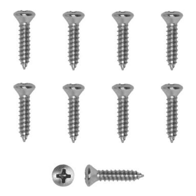 Redline Restomotive® 1955-1972 Chevy Full Size 10 Piece Chrome Door Sill Plate Screws