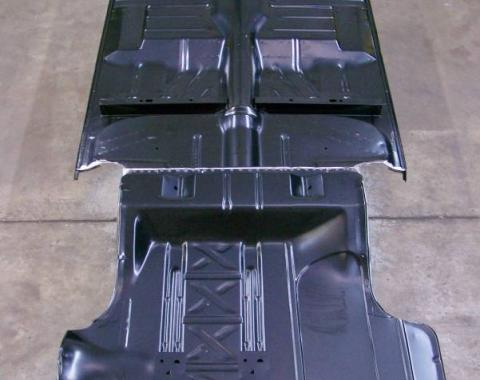 Chevy Full Floor Pan With Floor Braces, For 2 Or 4-Door Sedan With Wide Wheel Tubs, 1955-1957