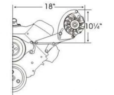 Full Size Chevy Alternator Conversion Kit, 348 & 409ci, 1961