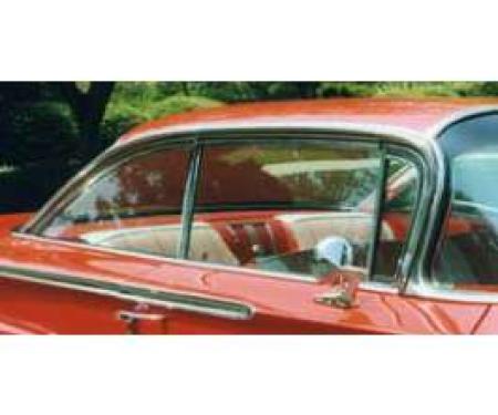 Full Size Chevy Side Glass Set, Tinted, Date Coded, 2-Door Hardtop, Impala, 1962