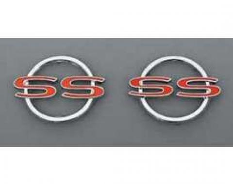 Full Size Chevy Rear Quarter Panel Emblems, Impala SS, 1964