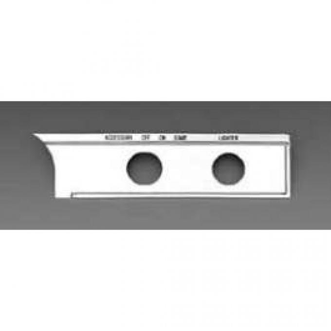 Full Size Chevy Dash Trim, Ignition & Cigarette Section, For Cars Without Air Conditioning, Impala, 1965-1966