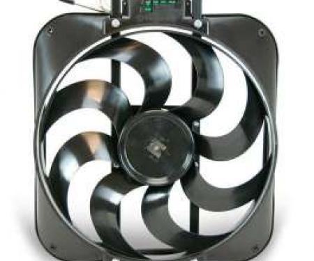 Full Size Chevy Electric Cooling Fan, S Blade, Black Magic, Flex-A-Lite, 1959-1972