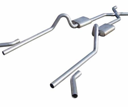 Pypes Crossmember Back w/X-Pipe Exhaust System 55-57 Split Rear Dual Exit 2.5 in Intermediate And Tail Pipe Street Pro Mufflers/Hardware Incl Tip Not Incl Exhaust SGC19S