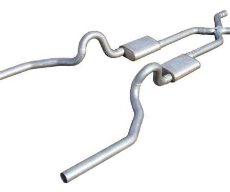 Pypes Crossmember Back w/X-Pipe Exhaust System 78-88 GM G-Body SS Split Rear Dual Exit 3 in Intermediate Pipe And Tailpipe Hardware Incl Muffler And Tip Not Incl Natural Stainless Steel Exhaust SGG13