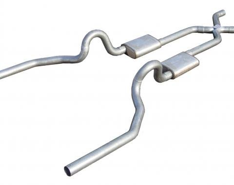 Pypes Crossmember Back w/X-Pipe Exhaust System 78-88 GM G-Body SS Split Rear Dual Exit 3 in Intermediate Pipe And Tailpipe Street Pro Mufflers/Hardware Incl Tip Not Incl Natural Stainless Steel Exhaust SGG13S