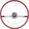 OER 1965-66 Impala Steering Wheel with Chrome Horn Ring - Red 9742431