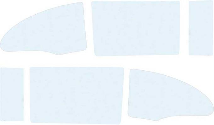 OER 1955-57 Chevrolet 2-Door Hardtop 6-Piece Clear Side Window Glass Set TF41050A