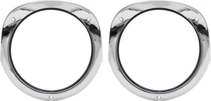 OER 1956 Chevrolet Bel Air, 150, 210, Nomad, Headlamp Bezels, with Gaskets, Pair, TF400001