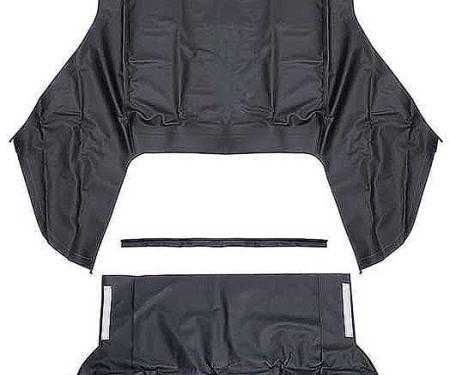 OER 1971-76 GM B-Body, Convertible Top Kit, With Plastic Window, With Zipper, Canvas, Black *CT244114