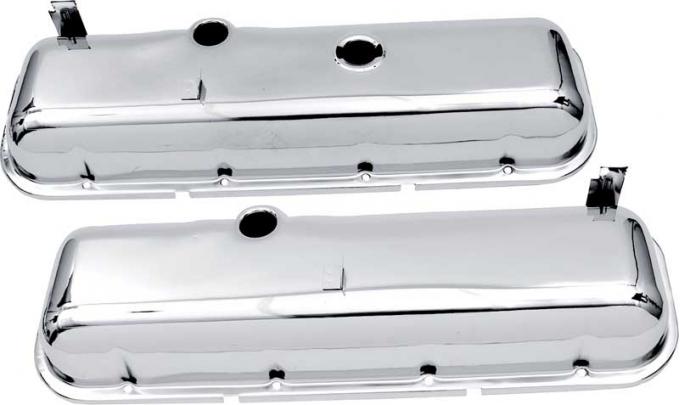 OER 1965-91 Chevrolet, Valve Covers, 396-454 Big Block, Without Baffles, Chrome T9503