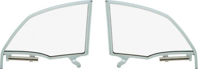 OER 1955-57 Chevrolet Convertible Upper/Lower Chrome Quarter Window Frame Set TF400776