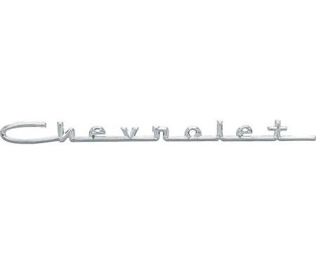 OER 1957 Chevy 150, 210, Chevrolet Nameplate Script Emblem, For Hood, Trunk, or Quarter Panel 3733212