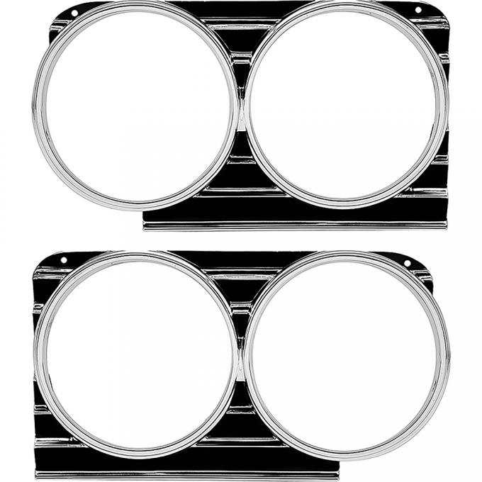 OER 1966 Impala, Bel Air, Biscayne, Caprice, Headlamp Bezels , Pair C1724