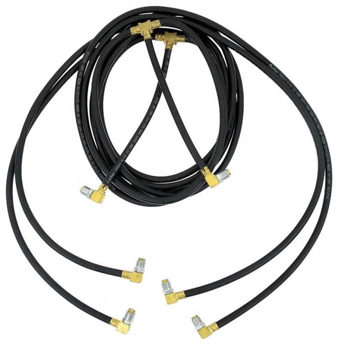 OER 1951-56 GM Full Size Convertible Top Hydraulic Hose Set Black Rubber Pigtail Style HK222