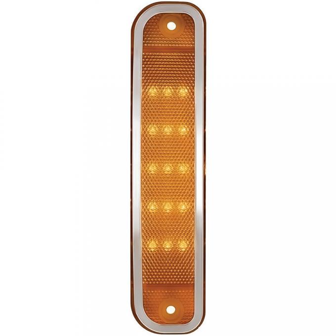 OER 1973-80 Chevrolet/GMC Truck, Front Side Marker Lamp, LED Conversion, With Bright Trim, Amber Lens T70673A